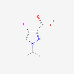 molecular formula C5H3F2IN2O2 B10907566 1-(difluoromethyl)-4-iodo-1H-pyrazole-3-carboxylic acid 