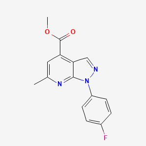 molecular formula C15H12FN3O2 B10907583 methyl 1-(4-fluorophenyl)-6-methyl-1H-pyrazolo[3,4-b]pyridine-4-carboxylate 