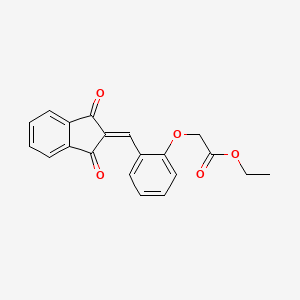 molecular formula C20H16O5 B10907595 ethyl {2-[(1,3-dioxo-1,3-dihydro-2H-inden-2-ylidene)methyl]phenoxy}acetate 