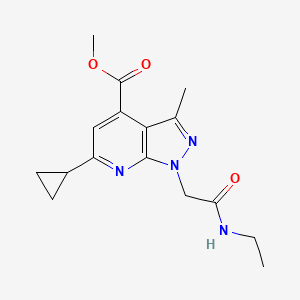 molecular formula C16H20N4O3 B10907614 methyl 6-cyclopropyl-1-[2-(ethylamino)-2-oxoethyl]-3-methyl-1H-pyrazolo[3,4-b]pyridine-4-carboxylate CAS No. 1018052-08-8