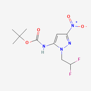 molecular formula C10H14F2N4O4 B10907618 Tert-butyl N-[1-(2,2-difluoroethyl)-3-nitro-1H-pyrazol-5-YL]carbamate 