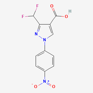 molecular formula C11H7F2N3O4 B10907710 3-(Difluoromethyl)-1-(4-nitrophenyl)-1H-pyrazole-4-carboxylic acid 