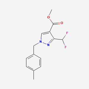 molecular formula C14H14F2N2O2 B10907738 Methyl 3-(difluoromethyl)-1-(4-methylbenzyl)-1H-pyrazole-4-carboxylate 