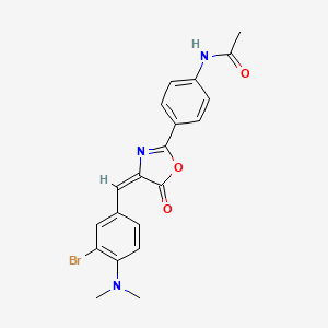 molecular formula C20H18BrN3O3 B10907750 N-(4-{(4E)-4-[3-bromo-4-(dimethylamino)benzylidene]-5-oxo-4,5-dihydro-1,3-oxazol-2-yl}phenyl)acetamide 