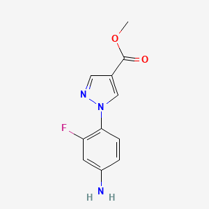 molecular formula C11H10FN3O2 B10907760 Methyl 1-(4-amino-2-fluorophenyl)-1H-pyrazole-4-carboxylate 