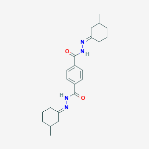 molecular formula C22H30N4O2 B10907804 N'~1~,N'~4~-bis[(1E)-3-methylcyclohexylidene]benzene-1,4-dicarbohydrazide 