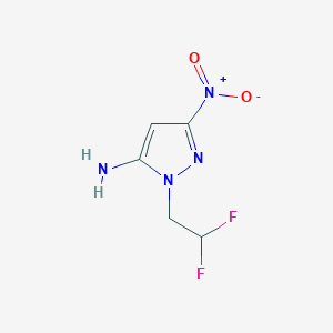 molecular formula C5H6F2N4O2 B10907842 1-(2,2-difluoroethyl)-3-nitro-1H-pyrazol-5-amine 