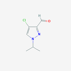 molecular formula C7H9ClN2O B10907909 4-Chloro-1-isopropyl-1H-pyrazole-3-carbaldehyde 