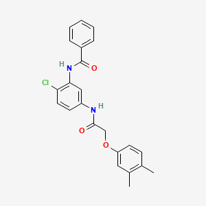 molecular formula C23H21ClN2O3 B10907944 N-(2-chloro-5-{[(3,4-dimethylphenoxy)acetyl]amino}phenyl)benzamide 