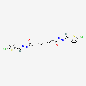 molecular formula C18H20Cl2N4O2S2 B10908007 N'~1~,N'~8~-bis[(E)-(5-chlorothiophen-2-yl)methylidene]octanedihydrazide 
