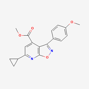 molecular formula C18H16N2O4 B10908037 Methyl 6-cyclopropyl-3-(4-methoxyphenyl)isoxazolo[5,4-b]pyridine-4-carboxylate 