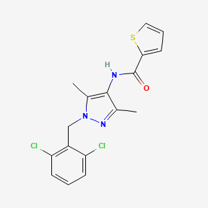molecular formula C17H15Cl2N3OS B10908043 N-[1-(2,6-dichlorobenzyl)-3,5-dimethyl-1H-pyrazol-4-yl]thiophene-2-carboxamide 