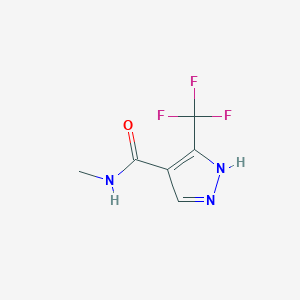 molecular formula C6H6F3N3O B10908100 N-methyl-3-(trifluoromethyl)-1H-pyrazole-4-carboxamide 