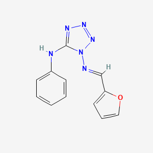 molecular formula C12H10N6O B10908141 N~1~-[(E)-furan-2-ylmethylidene]-N~5~-phenyl-1H-tetrazole-1,5-diamine 