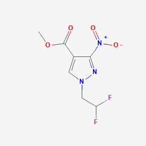 molecular formula C7H7F2N3O4 B10908209 Methyl 1-(2,2-difluoroethyl)-3-nitro-1H-pyrazole-4-carboxylate 