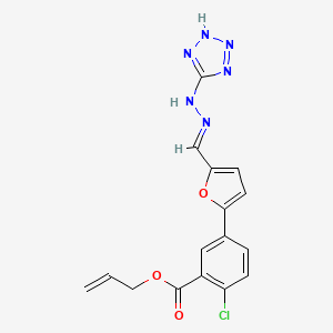 molecular formula C16H13ClN6O3 B10908236 prop-2-en-1-yl 2-chloro-5-(5-{(E)-[2-(1H-tetrazol-5-yl)hydrazinylidene]methyl}furan-2-yl)benzoate 