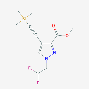molecular formula C12H16F2N2O2Si B10908240 Methyl 1-(2,2-difluoroethyl)-4-[(trimethylsilyl)ethynyl]-1H-pyrazole-3-carboxylate 
