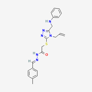 molecular formula C22H24N6OS B10908245 N'-[(E)-(4-methylphenyl)methylidene]-2-({5-[(phenylamino)methyl]-4-(prop-2-en-1-yl)-4H-1,2,4-triazol-3-yl}sulfanyl)acetohydrazide 