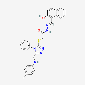 molecular formula C29H26N6O2S B10908283 N'-[(E)-(2-hydroxynaphthalen-1-yl)methylidene]-2-[(5-{[(4-methylphenyl)amino]methyl}-4-phenyl-4H-1,2,4-triazol-3-yl)sulfanyl]acetohydrazide 