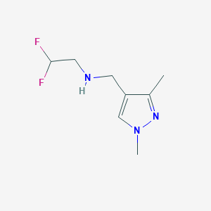 molecular formula C8H13F2N3 B10908291 N-[(1,3-dimethyl-1H-pyrazol-4-yl)methyl]-2,2-difluoroethanamine 