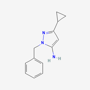 molecular formula C13H15N3 B10908292 1-benzyl-3-cyclopropyl-1H-pyrazol-5-amine CAS No. 187795-42-2