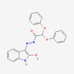 molecular formula C22H17N3O4 B10908301 N'-[(3E)-2-oxo-1,2-dihydro-3H-indol-3-ylidene]-2,2-diphenoxyacetohydrazide 