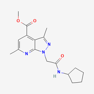 molecular formula C17H22N4O3 B10908318 methyl 1-[2-(cyclopentylamino)-2-oxoethyl]-3,6-dimethyl-1H-pyrazolo[3,4-b]pyridine-4-carboxylate 