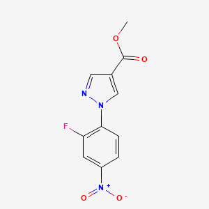 molecular formula C11H8FN3O4 B10908320 methyl 1-(2-fluoro-4-nitrophenyl)-1H-pyrazole-4-carboxylate CAS No. 181997-37-5