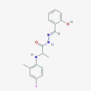 molecular formula C17H18IN3O2 B10908337 N'~1~-[(E)-1-(2-Hydroxyphenyl)methylidene]-2-(4-iodo-2-methylanilino)propanohydrazide 