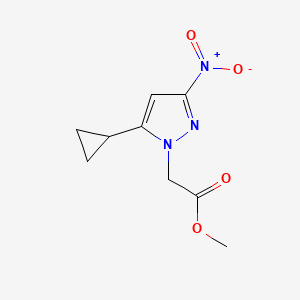 molecular formula C9H11N3O4 B10908343 methyl (5-cyclopropyl-3-nitro-1H-pyrazol-1-yl)acetate 