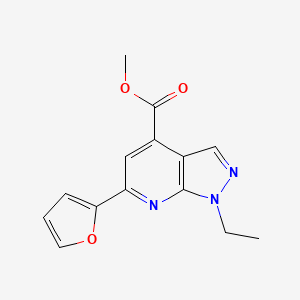 molecular formula C14H13N3O3 B10908347 methyl 1-ethyl-6-(furan-2-yl)-1H-pyrazolo[3,4-b]pyridine-4-carboxylate 