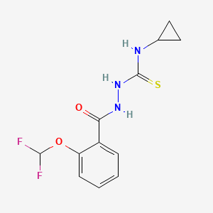 molecular formula C12H13F2N3O2S B10908364 N-cyclopropyl-2-{[2-(difluoromethoxy)phenyl]carbonyl}hydrazinecarbothioamide 