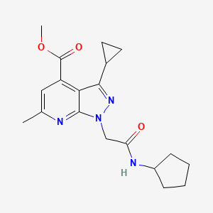 molecular formula C19H24N4O3 B10908389 methyl 1-[2-(cyclopentylamino)-2-oxoethyl]-3-cyclopropyl-6-methyl-1H-pyrazolo[3,4-b]pyridine-4-carboxylate 