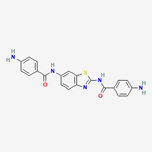 molecular formula C21H17N5O2S B10908434 N,N'-1,3-benzothiazole-2,6-diylbis(4-aminobenzamide) 