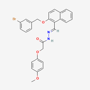 molecular formula C27H23BrN2O4 B10908440 N'-[(E)-{2-[(3-bromobenzyl)oxy]naphthalen-1-yl}methylidene]-2-(4-methoxyphenoxy)acetohydrazide 