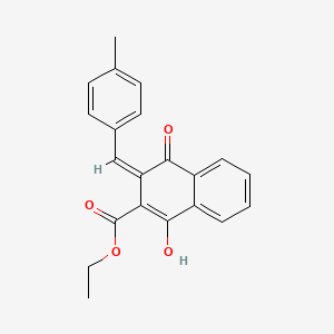 molecular formula C21H18O4 B10908462 ethyl (3Z)-1-hydroxy-3-(4-methylbenzylidene)-4-oxo-3,4-dihydronaphthalene-2-carboxylate 