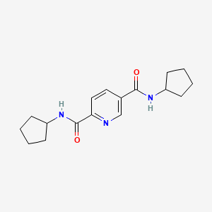 molecular formula C17H23N3O2 B10908476 N,N'-dicyclopentylpyridine-2,5-dicarboxamide 