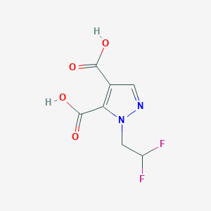 molecular formula C7H6F2N2O4 B10908525 1-(2,2-Difluoroethyl)-1H-pyrazole-4,5-dicarboxylic acid 