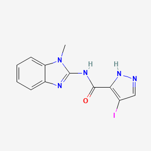 molecular formula C12H10IN5O B10908567 4-iodo-N-(1-methyl-1H-benzimidazol-2-yl)-1H-pyrazole-3-carboxamide 