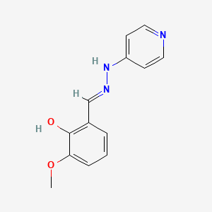 molecular formula C13H13N3O2 B10908602 2-methoxy-6-{(E)-[2-(pyridin-4-yl)hydrazinylidene]methyl}phenol 