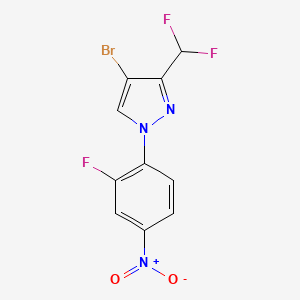 molecular formula C10H5BrF3N3O2 B10908604 4-Bromo-3-(difluoromethyl)-1-(2-fluoro-4-nitrophenyl)-1H-pyrazole 