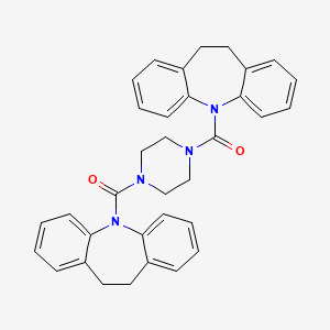 molecular formula C34H32N4O2 B10908615 piperazine-1,4-diylbis(10,11-dihydro-5H-dibenzo[b,f]azepin-5-ylmethanone) 