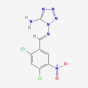 molecular formula C8H5Cl2N7O2 B10908749 N~1~-[(E)-(2,4-dichloro-5-nitrophenyl)methylidene]-1H-tetrazole-1,5-diamine 