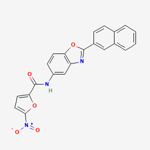 molecular formula C22H13N3O5 B10908817 N-[2-(naphthalen-2-yl)-1,3-benzoxazol-5-yl]-5-nitrofuran-2-carboxamide 
