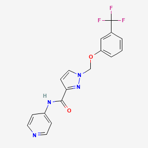 molecular formula C17H13F3N4O2 B10908831 N-(pyridin-4-yl)-1-{[3-(trifluoromethyl)phenoxy]methyl}-1H-pyrazole-3-carboxamide 