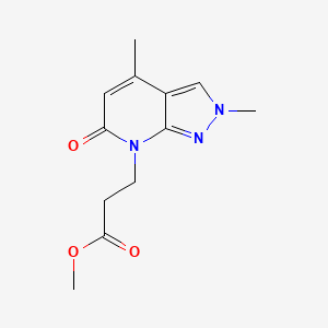 molecular formula C12H15N3O3 B10908846 methyl 3-(2,4-dimethyl-6-oxo-2,6-dihydro-7H-pyrazolo[3,4-b]pyridin-7-yl)propanoate 