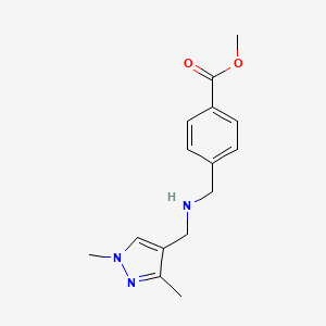 molecular formula C15H19N3O2 B10908883 methyl 4-({[(1,3-dimethyl-1H-pyrazol-4-yl)methyl]amino}methyl)benzoate 