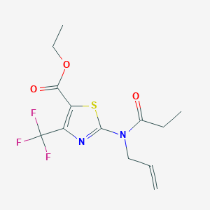 molecular formula C13H15F3N2O3S B10908885 Ethyl 2-[propanoyl(prop-2-en-1-yl)amino]-4-(trifluoromethyl)-1,3-thiazole-5-carboxylate 