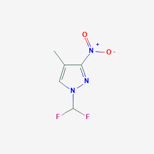 molecular formula C5H5F2N3O2 B10908916 1-(Difluoromethyl)-4-methyl-3-nitro-1H-pyrazole 