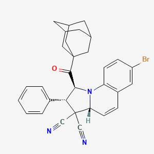 molecular formula C31H28BrN3O B10908928 (1S,2S,3aR)-7-bromo-2-phenyl-1-(tricyclo[3.3.1.1~3,7~]dec-1-ylcarbonyl)-1,2-dihydropyrrolo[1,2-a]quinoline-3,3(3aH)-dicarbonitrile 